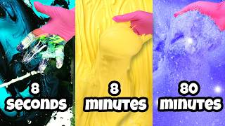 8Seconds Vs 8Minutes Vs 80Minutes Slime Making Challenge [upl. by Llireva127]