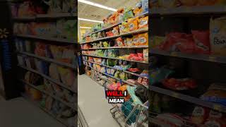 Pushing cart into Walmart employee 😂🤬 funny prank walmart viralvideo comedy entertainment [upl. by Anilorac156]