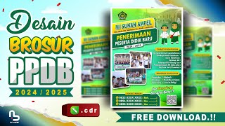 Desain Brosur PPDB Sekolah Tahun 2024  2025  Banner PPDB FREE CDR  nurdesigns [upl. by Yeliah]