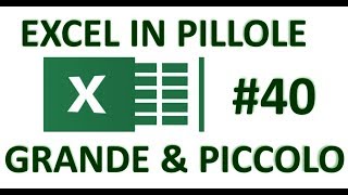 EP40 Funzioni GRANDE e PICCOLO di EXCEL punteggi e classifiche con excel [upl. by Donovan]