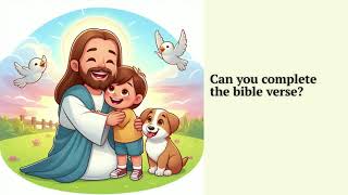 Complete the bible verseBible game for families and children [upl. by Yrekcaz]