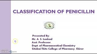 Classification of Penicillin [upl. by Yamauchi]