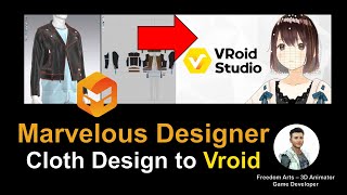 Marvelous Designer to Vroid Studio  New Cloth Design Full Tutorial [upl. by Savihc]