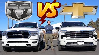 2024 Ram 1500 Long Horn vs 2024 Chevy Silverado High Country Which Yeehaw Truck Is Best [upl. by Ibbetson133]