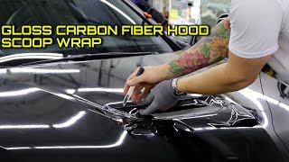 GLOSS CARBON FIBER  Up Close Lexus RCF Hood Scoop Wrap [upl. by Ralf]