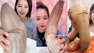 Chinese Girl Eat Geoducks Delicious Seafood 006  Seafood Mukbang Eating Show [upl. by Riehl]