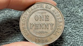 1936 Australia 1 Penny Coin • Values Information Mintage History and More [upl. by Nwahsear]