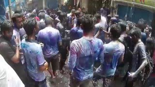 Happy Holi Part 02 2016 in Bangladesh Shakhari Bazar Old Dhaka [upl. by Rialb]