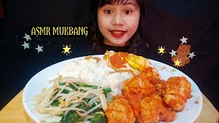 MAKAN BAKSO PEDAS MERCON NASI SAYUR TELUR  Asmr mukbang [upl. by Lanta]