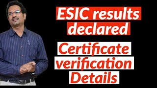 ESIC results declared  Certificate verification details [upl. by Ellery941]