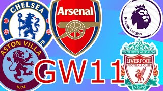 premier league PREDCTION Gameweek11 [upl. by Robena]