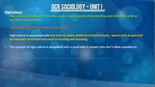 OCR Sociology Unit 1 Norms Values Statuses Roles and Cultures [upl. by Merfe]