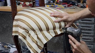 HOW TO REUPHOLSTER A DINING ROOM CHAIR  ALO upholstery [upl. by Atsillak178]