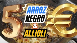 Arroz negro Con Alioli Gratinado Por menos de 5 euros y 5 minutos facil [upl. by Yrram]