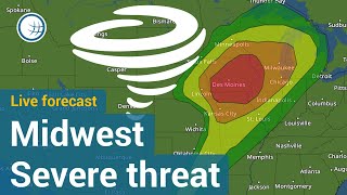 Strong tornadoes possible in the Midwest 49 million at risk [upl. by Ahseret]