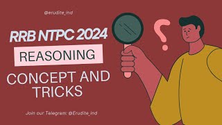 RRB NTPC 07 jan 2021 S1 RRB REASONING RRBNTPC NTPC REASONING REASONINGTRICKS vital trending [upl. by Eilahtan]