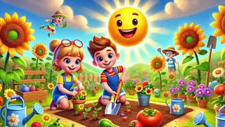 My Little Garden  Grow Flowers Veggies and Fruits  Nursery Rhymes amp Kids Songs [upl. by Solana621]