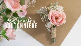 DIY Basic Boutonniere  Super Simple [upl. by Giustina]