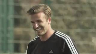 David Beckham tries his hand at blind football London 2012 [upl. by Nyleuqaj]