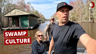 Inside OffGrid Houseboat Life  Camp in Louisiana Swamp 🇺🇸 [upl. by Herzog]