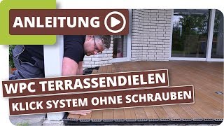 WPC Terrassendielen nur 5cm Aufbau einfach verlegen mit Klick System ohne Schrauben [upl. by Ennaeed]