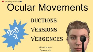 Ocular Movements  Ductions  Versions  Vergences  Eye Movements  Hindi me [upl. by Imeon649]