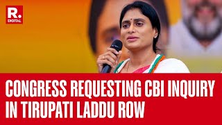 Andhra Congress Chief YS Sharmila Urges Amit Shah For CBI Probe Into Tirupati Laddu Controversy [upl. by Ayatnahs]