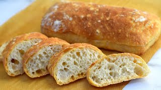 Easy Artisan Ciabatta Bread RecipeRustic Italian BreadNo Knead Rustic Bread [upl. by Naples982]