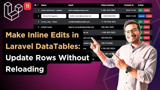 Make Inline Edits in Laravel DataTables Update Rows Without Reloading  Yajra DataTables [upl. by Orban293]