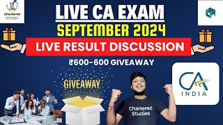 CA Exam September 2024 Result Discussionamp Giveaway [upl. by Liartnod]