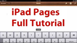 Pages for iPad Tutorial  Word Processor for iPad  Word App for iPad [upl. by Anilam]