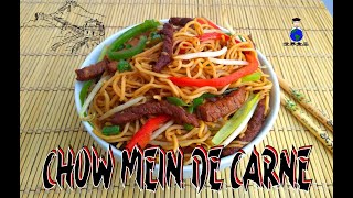 Chow Mein de Carne  Pasta China de Ternera  Comida China [upl. by Ryan]