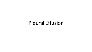 Pleural Effusion [upl. by Athiste]