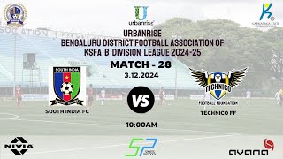 URBANRISE  B  DIVISION LEAGUE 202425 SOUTH INDIA FC V TECHNICO FF 3122024 [upl. by Gilboa282]