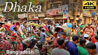 Dhaka Walking Tour  Daytime walk in chaotic Old Dhaka  Bangladesh🇧🇩  4K HDR [upl. by Lawry153]