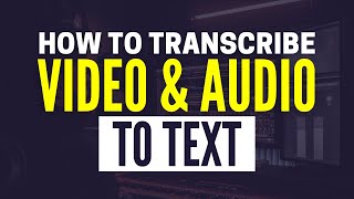 How To Transcribe Video amp Audio To Text With AI [upl. by Macur]