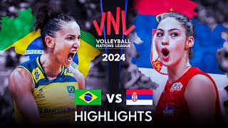 🇧🇷 BRAZIL vs SERBIA 🇷🇸  Highlights  Womens VNL 2024 [upl. by Avehs347]