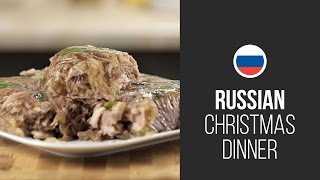 Russian Meat Aspic  Gastrolab Russian Christmas Dinner  Christmas amp New Year 2015 Recipes [upl. by Slohcin]