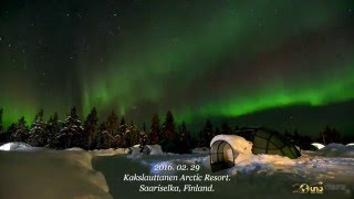 Timelapse Of Northern Lights At Kakslauttanen Arctic Resort Ivalo Finland 極光縮時．芬蘭伊瓦洛極光玻璃屋 [upl. by Pegeen]