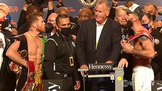 FACE—OFF Canelo Alvarez vs Caleb Plant WEIGHT—IN “I WAS BORN FOR THIS …” [upl. by Lahtnero]