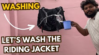 🧥 Riding jacket washing😍  😇Clean  with Care  Must Watch👀  🔥How to wash Riding Jacket  Tamil [upl. by Heydon381]