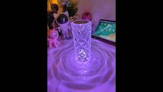 Modern Minimalist Crystal Small Table Lamp Rose Lamp Atmosphere Lamp Bedroom Bedhead Light [upl. by Nylia]