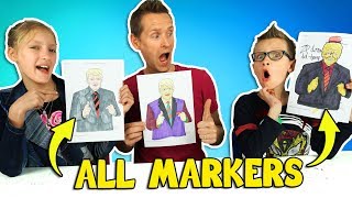 ALL MARKERS CHALLENGE w our DAD [upl. by Abraham]