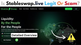 Stable Swap Review Is Stableswaplive Legit Or Scam [upl. by Ecart]