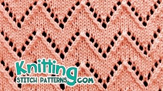 HowToKnit Chevron stitch「 Lace Knitting 」 [upl. by Lisabet]