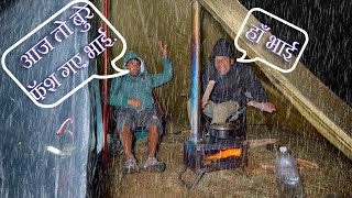 Haunted Winter Tipi Hot Tent Camping In Heavy Rain  Camping Gone Wrong  आज बारिश हमपे भारी पड़गई [upl. by Tonye]