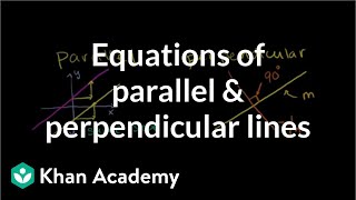 Equations of parallel and perpendicular lines  Analytic geometry  Geometry  Khan Academy [upl. by Hanaj]