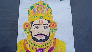 Shri Khatu Shyam paintings 🙏🙏drawing khatushyamji [upl. by Nnuahs807]