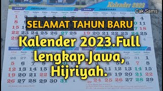 Kalender 2023 masehifull lengkap hari besar weton jawa dan hijriyah [upl. by Bonneau]