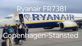 Copenhagen to London Stansted with Ryanair FR7381 Full Flight style 110924 Boeing 737800 EIEKF [upl. by Tekcirk]